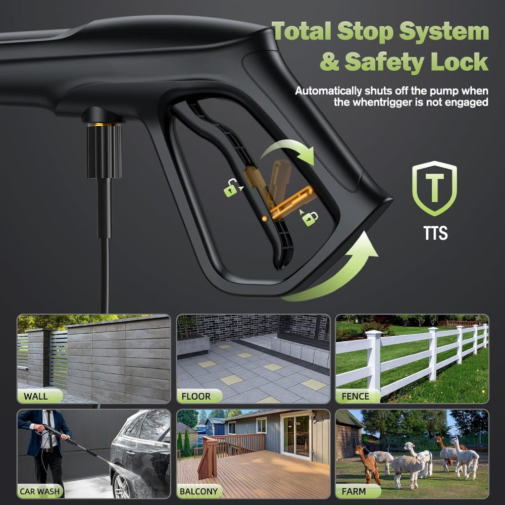 2600PSI ELECTRIC PRESSURE WASHER WITH FOAM CANNON & 4 NOZZLES