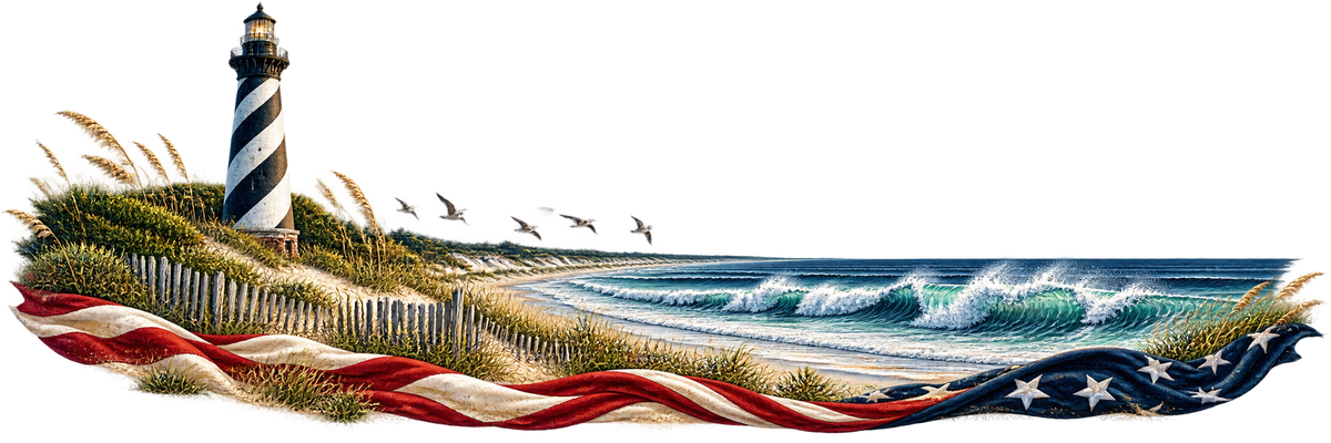 Where Breakers Gather | Lighthouse and American Flag Automotive Decal | Instawraps