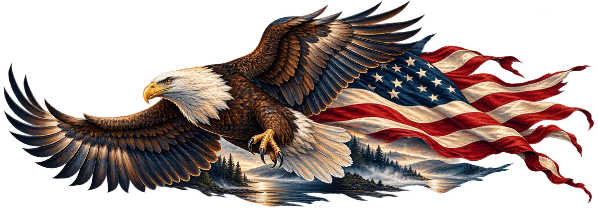 Riverwind Standard | Bald Eagle and American Flag Automotive Decal | Instawraps