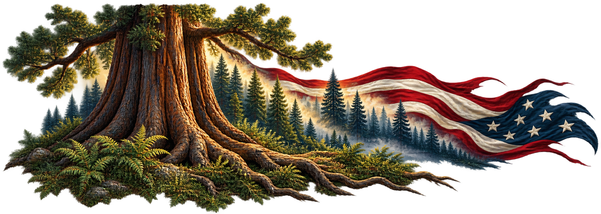 Rooted Allegiance | Sequoia and American Flag Automotive Decal | Instawraps