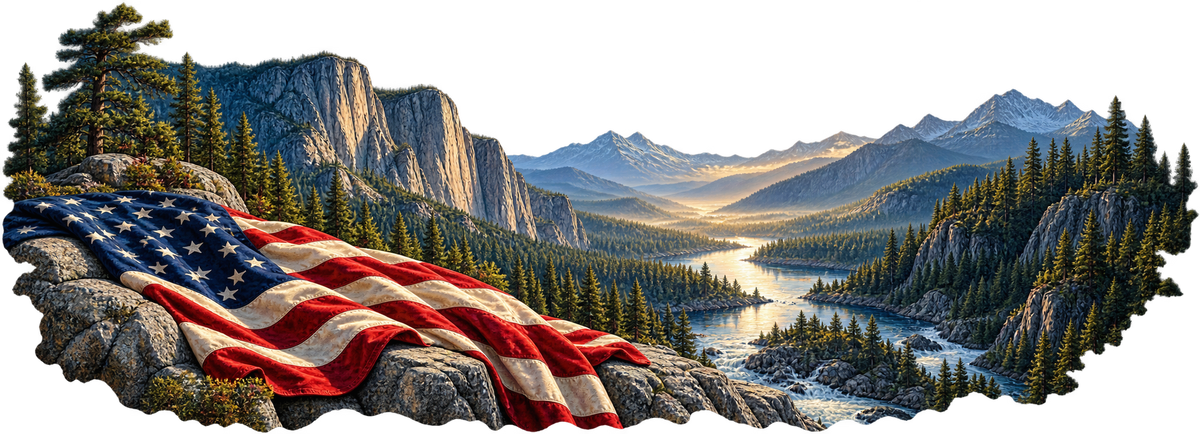 Granite Anthem | American Flag Wilderness Automotive Decal | Instawraps