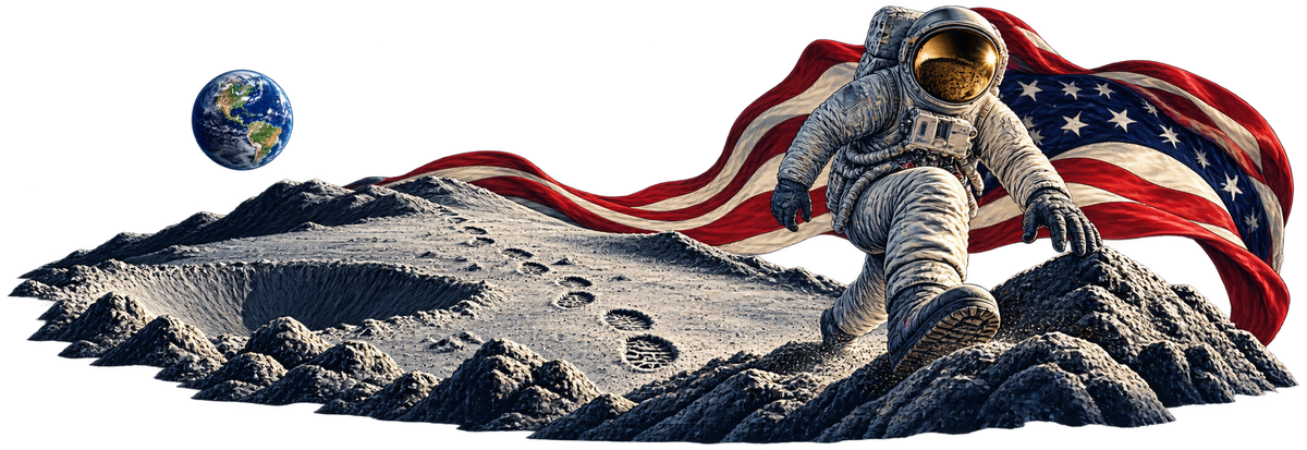 Craterstride | Astronaut and American Flag Automotive Decal | Instawraps