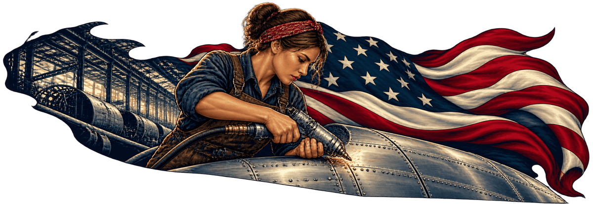 Rivetbound Resolve | American Aircraft Worker Automotive Decal | Instawraps