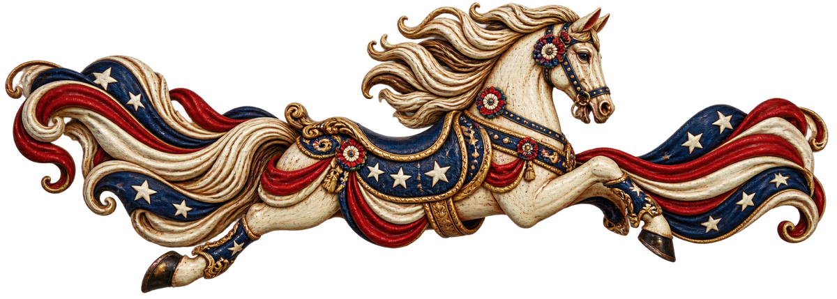 Paradebound Gallop | Patriotic Carousel Horse Automotive Decal | Instawraps