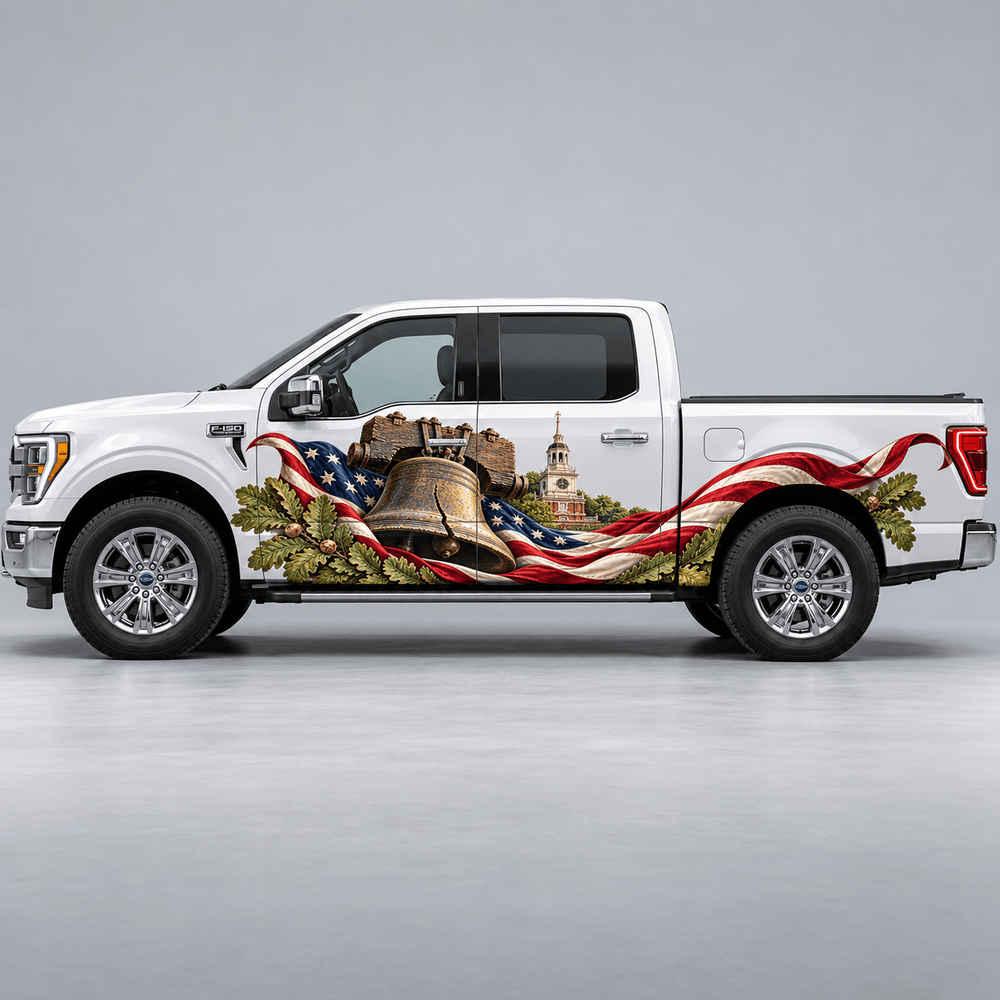 Timberhung Liberty | Liberty Bell and American Flag Automotive Decal | Instawraps