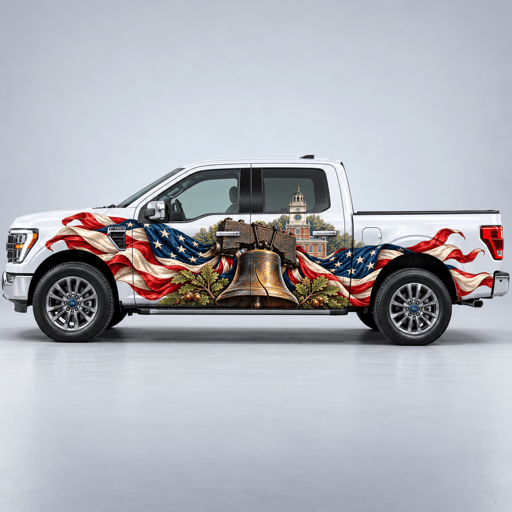 Oakbound Resonance | Liberty Bell and American Flag Automotive Decal | Instawraps
