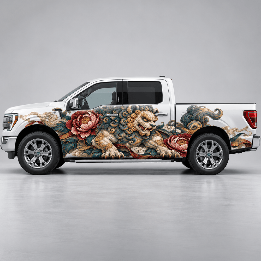 Peony Lioncourt | Japanese Karajishi Automotive Decal | Instawraps