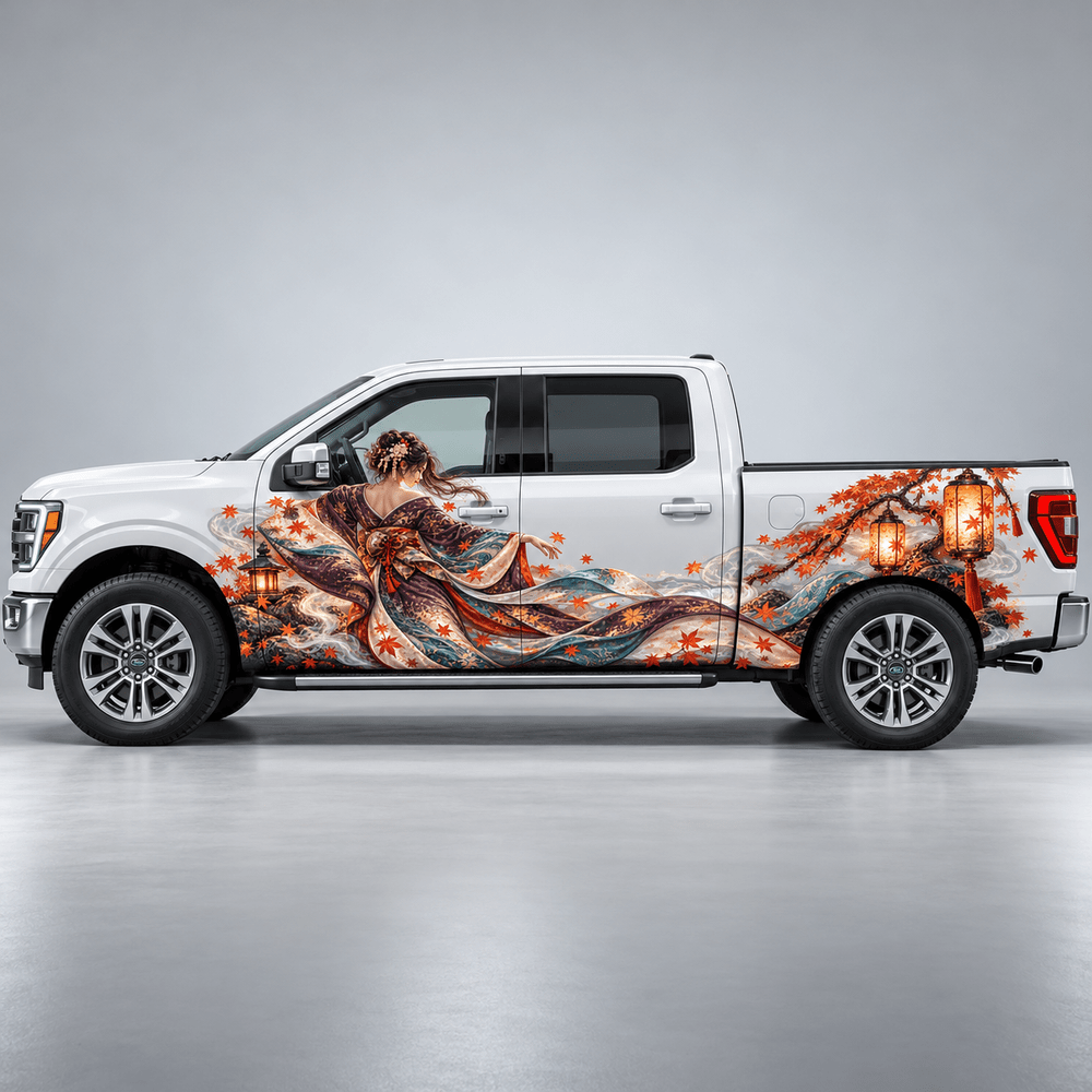Maple Nocturne | Japanese Kimono Dancer Automotive Decal | Instawraps