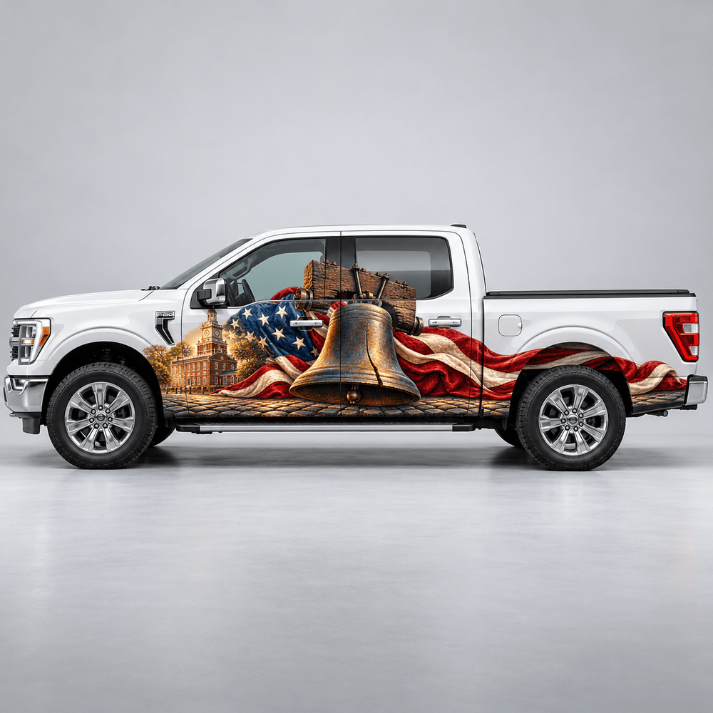 The Bronze Refrain | Liberty Bell and American Flag Automotive Decal | Instawraps