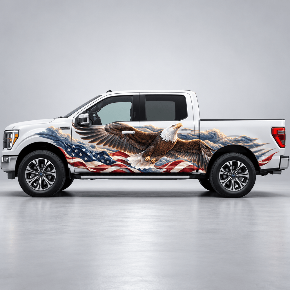 Glory Aloft | Bald Eagle and American Flag Automotive Decal | Instawraps