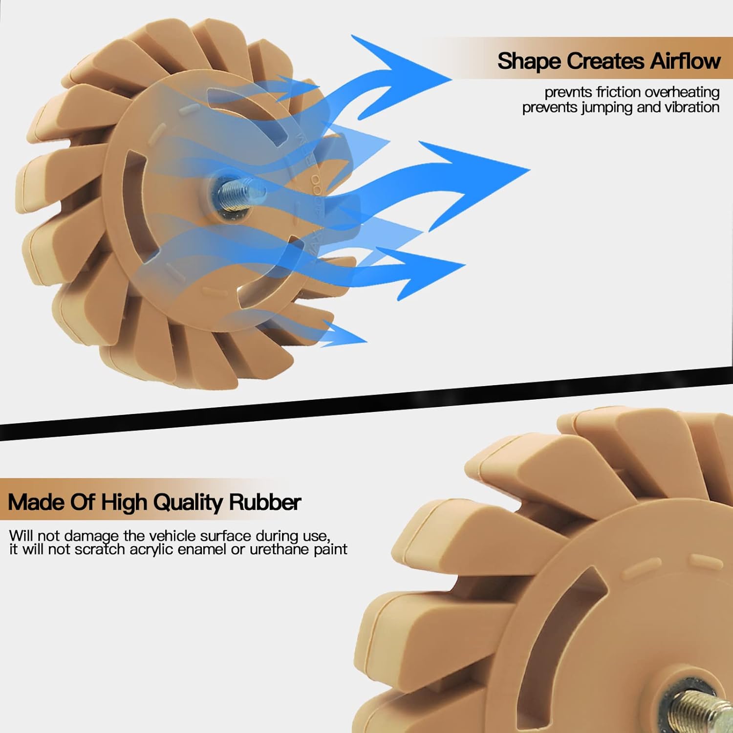 RUBBER ERASER WHEEL WITH DRILL ADAPTER – DECAL & ADHESIVE REMOVER