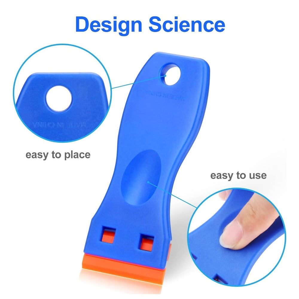 4 PCS RAZOR BLADE SCRAPER SET WITH 100 BLADES – LABEL & DECAL REMOVER
