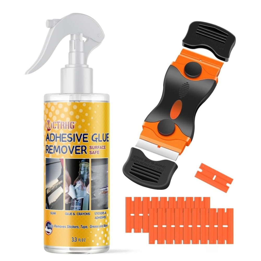 ADHESIVE REMOVER FOR CARS – 3.3 FL. OZ SPRAY WITH SCRAPER