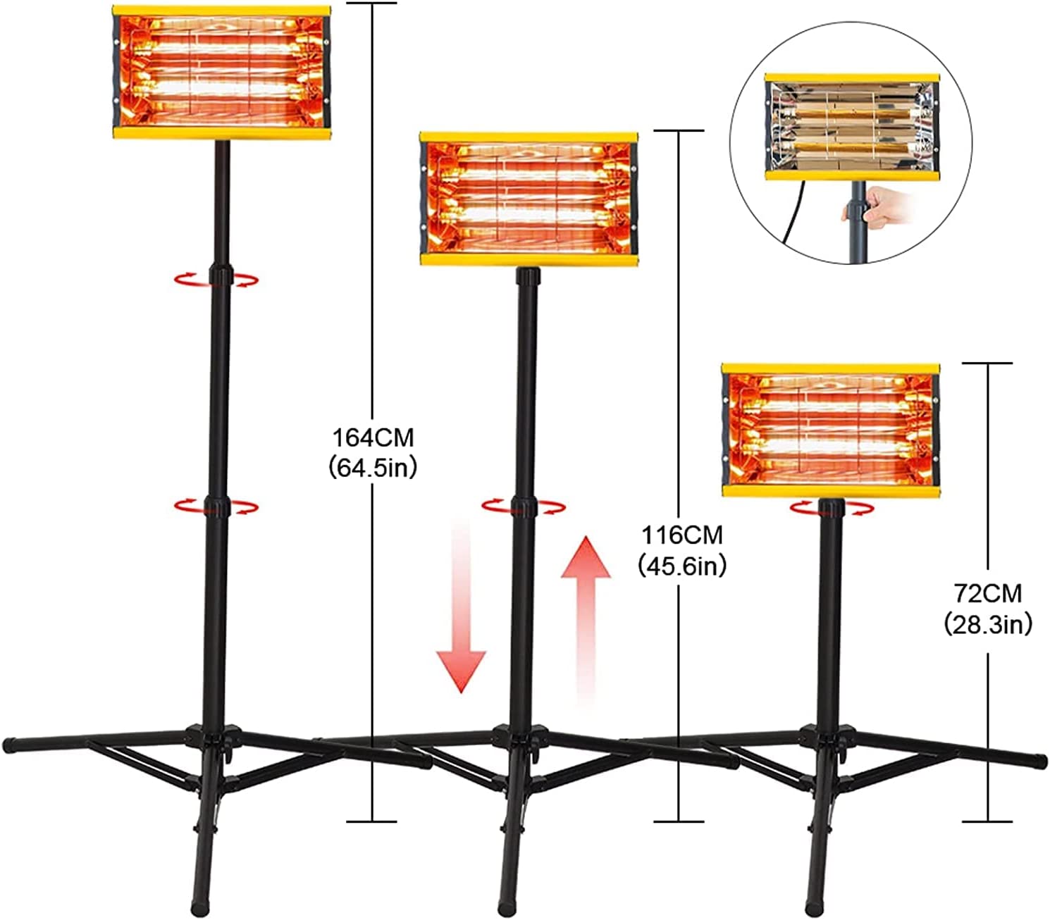 2000W INFRARED CURING LAMP WITH TIMER AND STAND