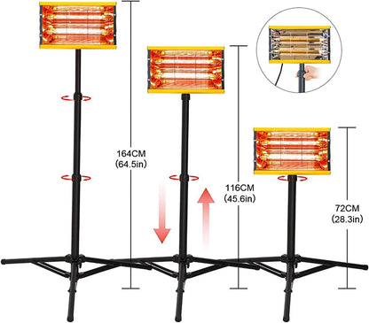 2000W INFRARED CURING LAMP WITH TIMER AND STAND
