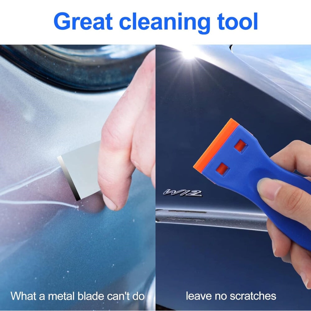 4 PCS RAZOR BLADE SCRAPER SET WITH 100 BLADES – LABEL & DECAL REMOVER
