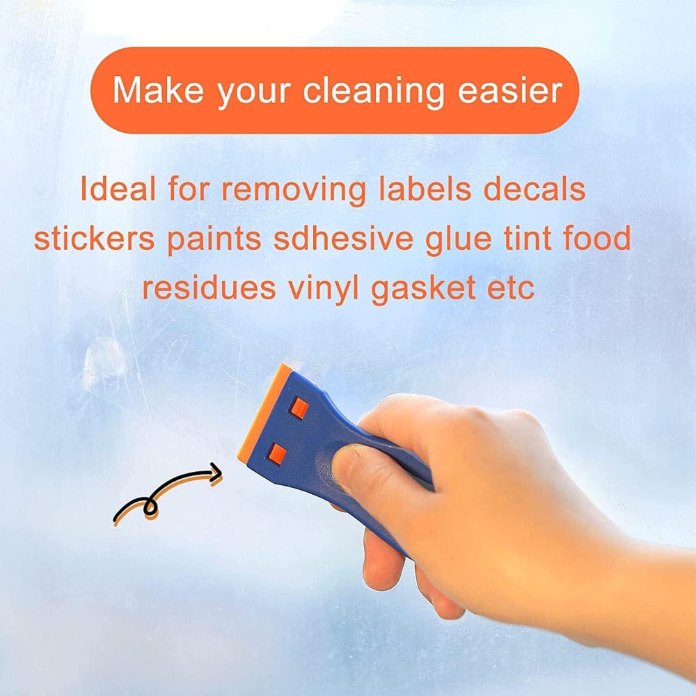 4 PCS RAZOR BLADE SCRAPER SET WITH 100 BLADES – LABEL & DECAL REMOVER