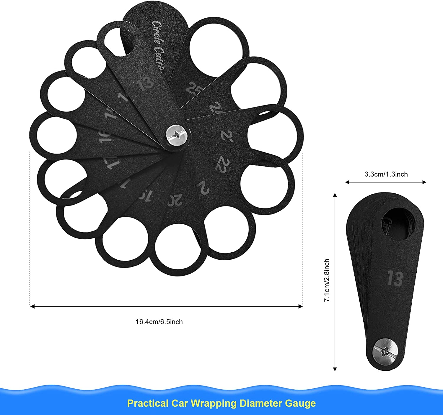 VINYL WRAP PRECISE HOLE CUTTING TEMPLATE FOR AUTOMOTIVE SENSORS 13MM-25MM