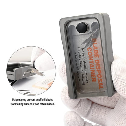 ALUMINUM BLADE DISPOSAL BOX WITH MAGNET & HANGING CLIP