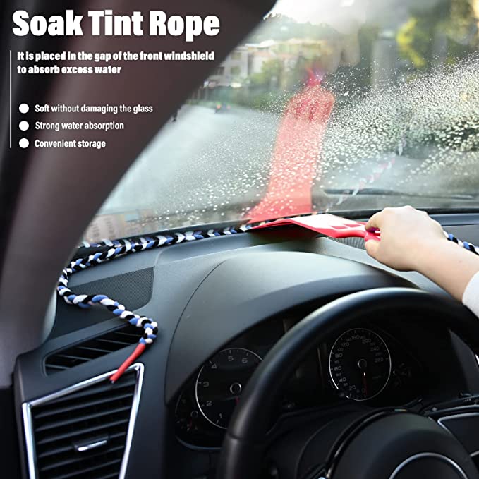 STRAND WINDSHIELD ROPE FOR AUTOMOTIVE WINDOW TINT! ABOSORBENT INSTALLATION TOOL...