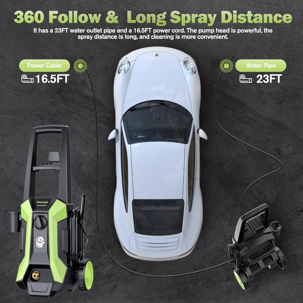 2600PSI ELECTRIC PRESSURE WASHER WITH FOAM CANNON & 4 NOZZLES