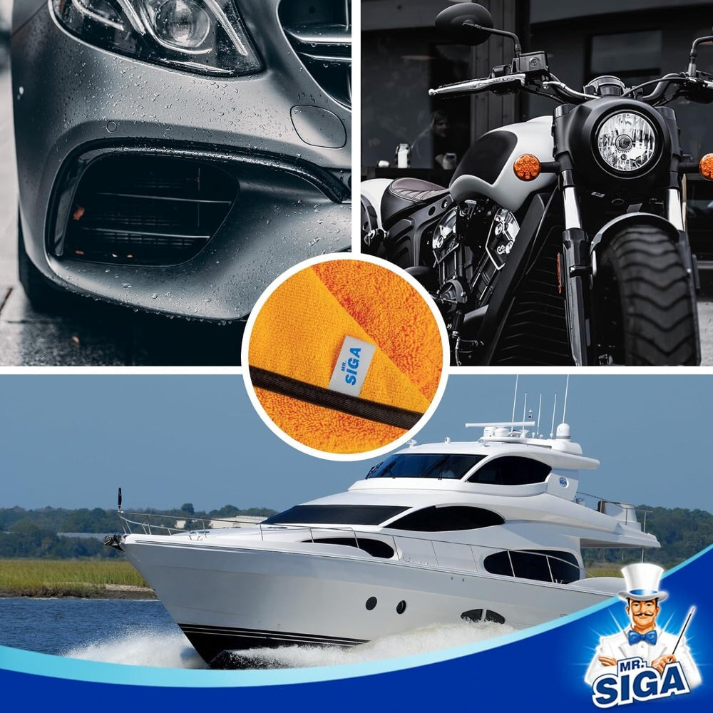 MR. SIGA PREMIUM MICROFIBER DETAILING TOWELS, 6 PACK