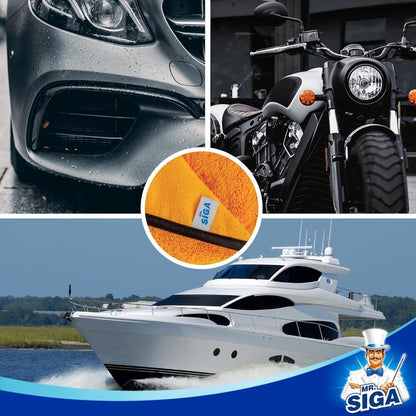 MR. SIGA PREMIUM MICROFIBER DETAILING TOWELS, 6 PACK