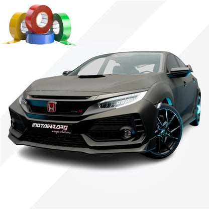 CHROME DELETE / CUSTOM VINYL WRAP TAPE STRIPES | AVERY DENNISON | SATIN BLACK ROCK GRAY MATALLIC | 823-M