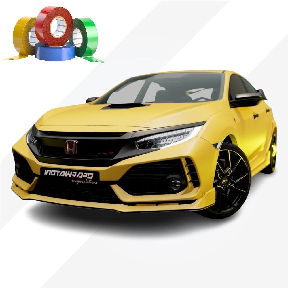 CHROME DELETE / CUSTOM VINYL WRAP TAPE STRIPES | KPMF | MATTE SONIC YELLOW PEARL | K75538