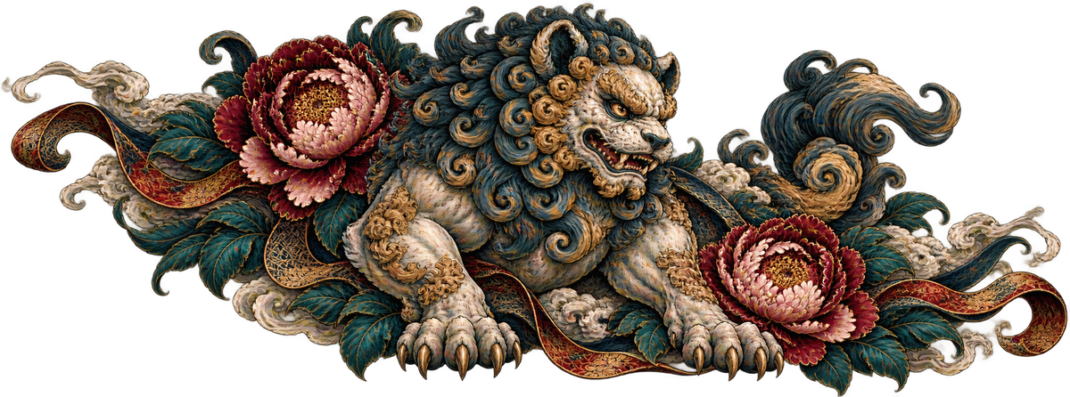 Peony Lioncourt | Japanese Karajishi Automotive Decal | Instawraps