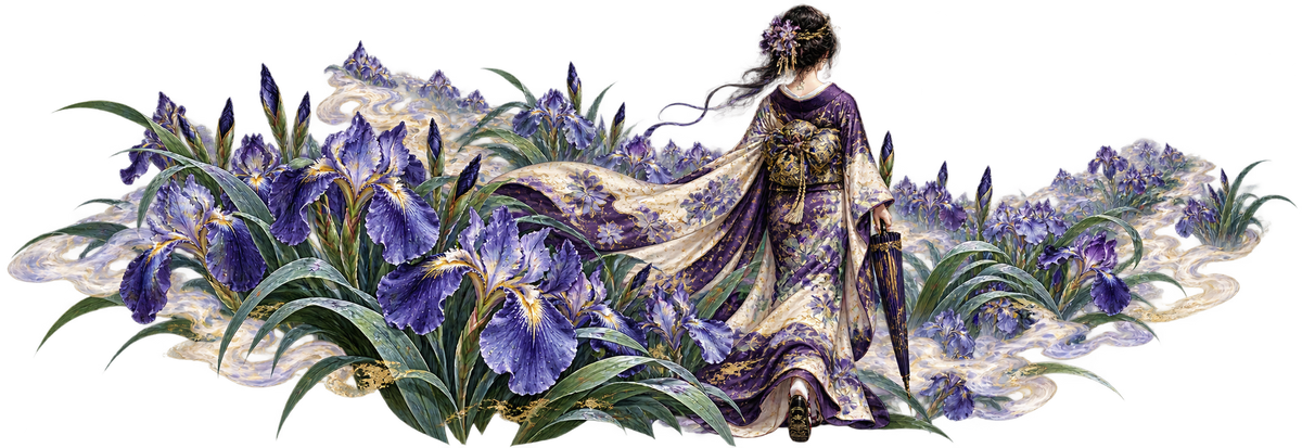 Iris Veil Procession | Japanese Kimono Garden Automotive Decal | Instawraps