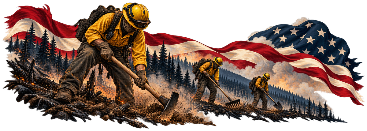 Fireline Fellowship | Wildland Firefighter American Flag Automotive Decal | Instawraps