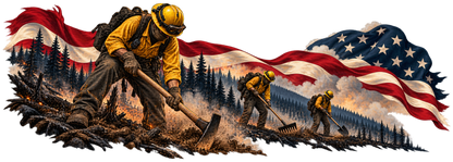 Fireline Fellowship | Wildland Firefighter American Flag Automotive Decal | Instawraps