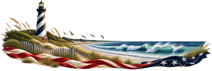 Where Breakers Gather | Lighthouse and American Flag Automotive Decal | Instawraps