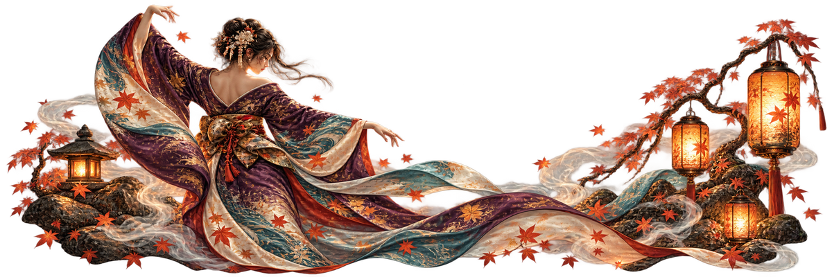 Maple Nocturne | Japanese Kimono Dancer Automotive Decal | Instawraps