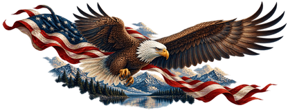 Summitwake Flight | Bald Eagle and American Flag Automotive Decal | Instawraps