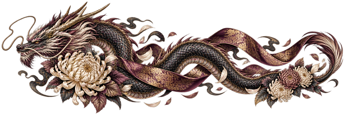 Chrysanthemum Brocade | Japanese Dragon Automotive Decal | Instawraps