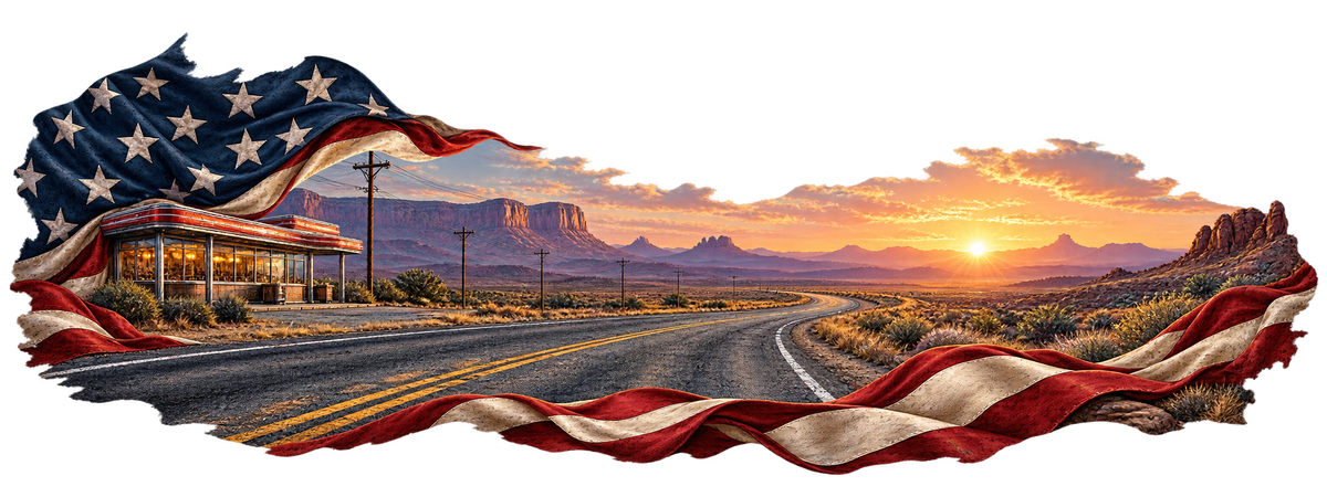Daybreak Detour | American Flag Desert Highway Automotive Decal | Instawraps