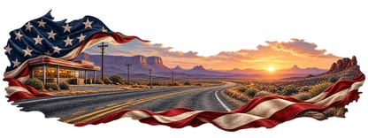 Daybreak Detour | American Flag Desert Highway Automotive Decal | Instawraps