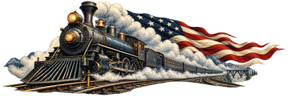 Ironward Express | Steam Train and American Flag Automotive Decal | Instawraps