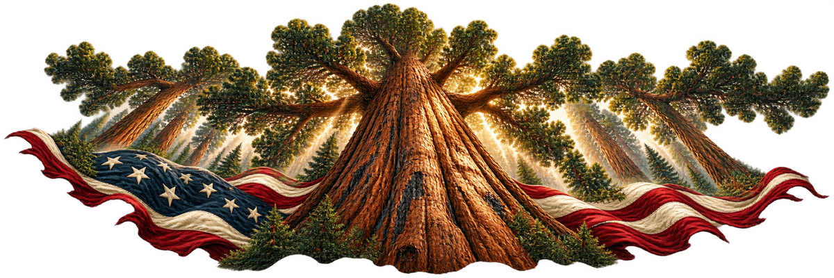 Cathedral Canopy | Sequoia and American Flag Automotive Decal | Instawraps
