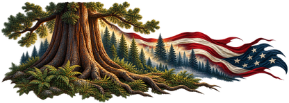 Rooted Allegiance | Sequoia and American Flag Automotive Decal | Instawraps