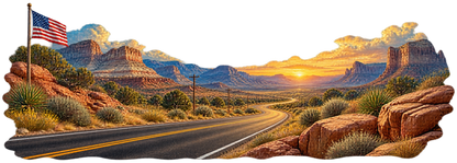 Sunward Republic | American Flag Desert Highway Automotive Decal | Instawraps