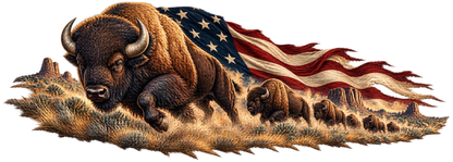 Dustborne Anthem | Bison Herd and American Flag Automotive Decal | Instawraps