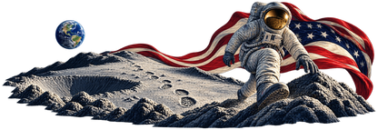 Craterstride | Astronaut and American Flag Automotive Decal | Instawraps
