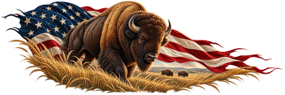 Grassland Monarch | Bison and American Flag Automotive Decal | Instawraps