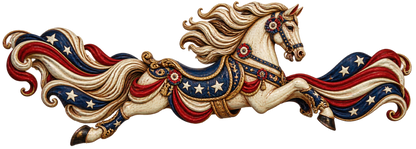 Paradebound Gallop | Patriotic Carousel Horse Automotive Decal | Instawraps