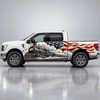 Ironward Express | Steam Train and American Flag Automotive Decal