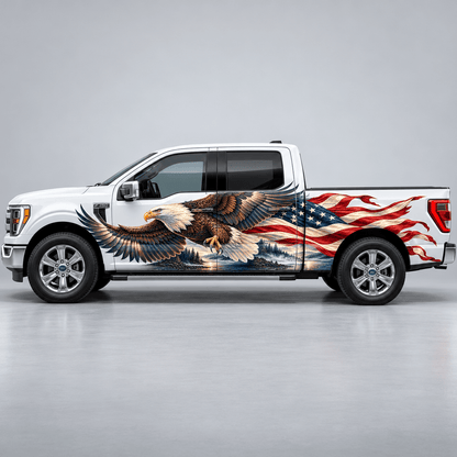 Riverwind Standard | Bald Eagle and American Flag Automotive Decal | Instawraps