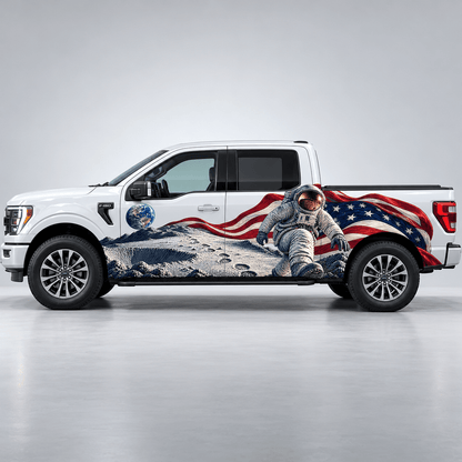 Craterstride | Astronaut and American Flag Automotive Decal | Instawraps